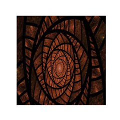 Fractal Red Brown Glass Fantasy Small Satin Scarf (square)