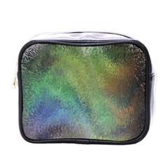 Frosted Glass Background Psychedelic Mini Toiletries Bags by Celenk