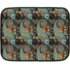 Pattern Background Fish Wallpaper Double Sided Fleece Blanket (Mini) 