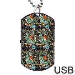 Pattern Background Fish Wallpaper Dog Tag USB Flash (Two Sides)