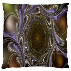 Fractal Waves Whirls Modern Large Cushion Case (one Side) by Celenk