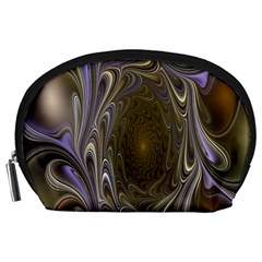 Fractal Waves Whirls Modern Accessory Pouches (large)  by Celenk