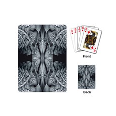 Fractal Blue Lace Texture Pattern Playing Cards (mini)  by Celenk