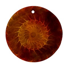 Orange Warm Hues Fractal Chaos Ornament (round) by Celenk