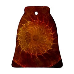 Orange Warm Hues Fractal Chaos Bell Ornament (two Sides) by Celenk