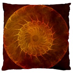 Orange Warm Hues Fractal Chaos Large Flano Cushion Case (two Sides) by Celenk