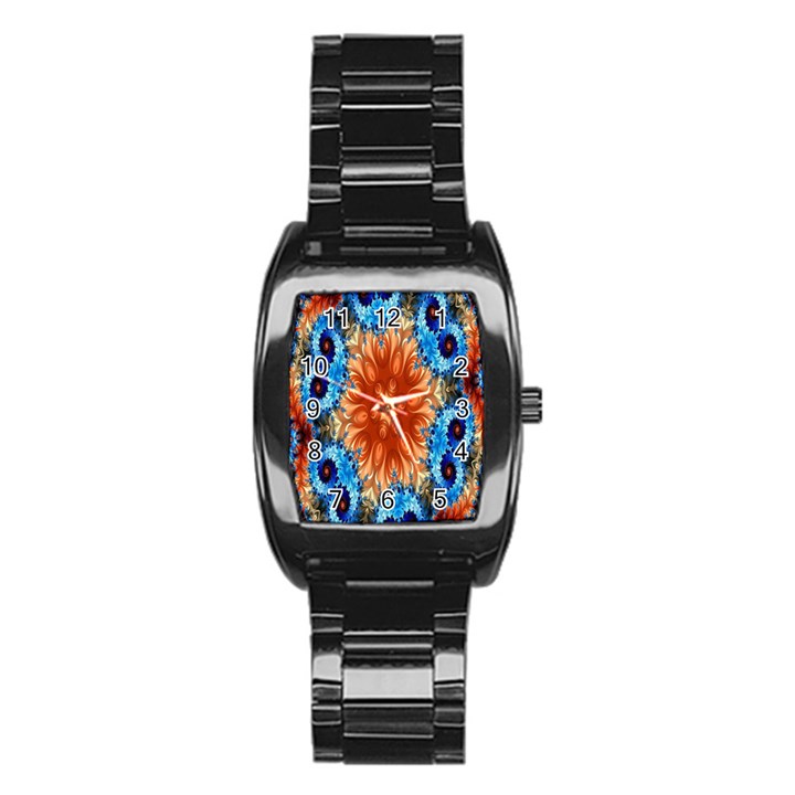 Alchemy Kaleidoscope Pattern Stainless Steel Barrel Watch