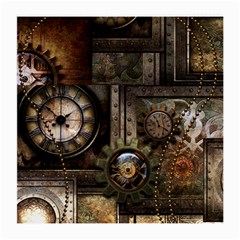 Steampunk, Wonderful Clockwork With Gears Medium Glasses Cloth (2-side)