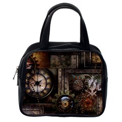 Steampunk, Wonderful Clockwork With Gears Classic Handbags (one Side) by FantasyWorld7
