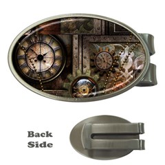 Steampunk, Wonderful Clockwork With Gears Money Clips (oval)  by FantasyWorld7