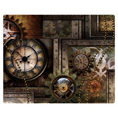 Steampunk, Wonderful Clockwork With Gears Double Sided Flano Blanket (medium)  by FantasyWorld7