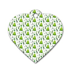 Watercolor Christmas Tree Dog Tag Heart (Two Sides)