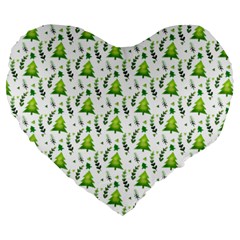 Watercolor Christmas Tree Large 19  Premium Heart Shape Cushions