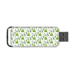 Watercolor Christmas Tree Portable Usb Flash (one Side) by patternstudio