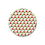 Watercolor Ornaments Rubber Round Coaster (4 pack)  Front