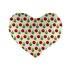 Watercolor Ornaments Standard 16  Premium Heart Shape Cushions