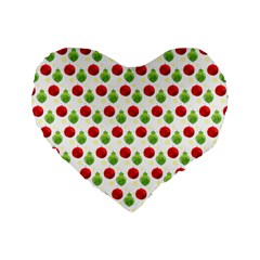 Watercolor Ornaments Standard 16  Premium Flano Heart Shape Cushions by patternstudio