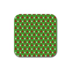 Christmas Tree Rubber Square Coaster (4 Pack)  by patternstudio