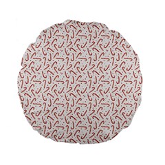 Candy Cane Standard 15  Premium Flano Round Cushions by patternstudio