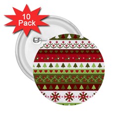 Christmas Spirit Pattern 2 25  Buttons (10 Pack)  by patternstudio