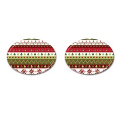 Christmas Spirit Pattern Cufflinks (oval)