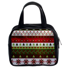 Christmas Spirit Pattern Classic Handbags (2 Sides) by patternstudio