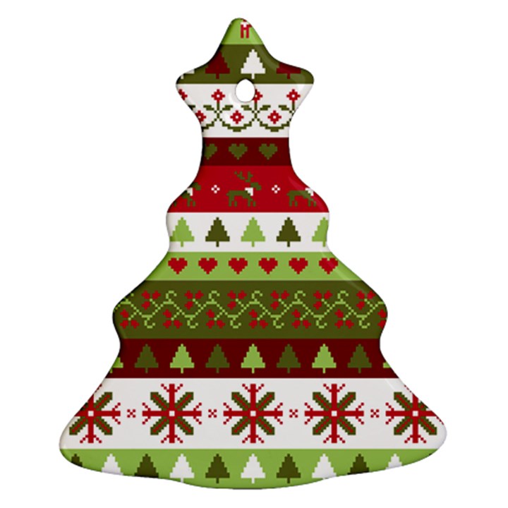 Christmas Spirit Pattern Christmas Tree Ornament (Two Sides)