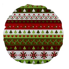 Christmas Spirit Pattern Large 18  Premium Round Cushions by patternstudio