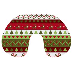 Christmas Spirit Pattern Travel Neck Pillows by patternstudio