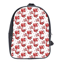 Ho Ho Ho Santaclaus Christmas Cheer School Bag (xl) by patternstudio