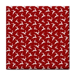 Red Reindeers Tile Coasters by patternstudio