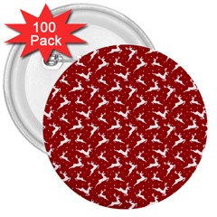 Red Reindeers 3  Buttons (100 Pack)  by patternstudio