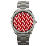 Red Reindeers Sport Metal Watch Front