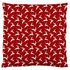 Red Reindeers Large Cushion Case (one Side) by patternstudio