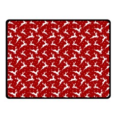 Red Reindeers Double Sided Fleece Blanket (small)  by patternstudio