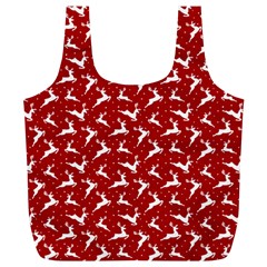Red Reindeers Full Print Recycle Bags (l)  by patternstudio