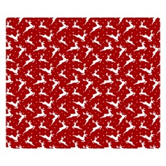 Red Reindeers Double Sided Flano Blanket (small)  by patternstudio