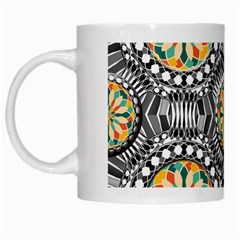 Beveled Geometric Pattern White Mugs by linceazul