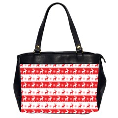 Knitted Red White Reindeers Office Handbags (2 Sides)  by patternstudio