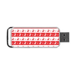 Knitted Red White Reindeers Portable Usb Flash (one Side) by patternstudio