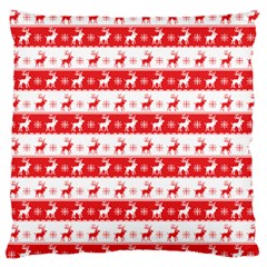 Knitted Red White Reindeers Standard Flano Cushion Case (one Side) by patternstudio