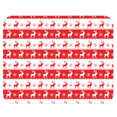 Knitted Red White Reindeers Double Sided Flano Blanket (medium)  by patternstudio