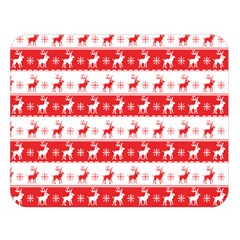 Knitted Red White Reindeers Double Sided Flano Blanket (large)  by patternstudio