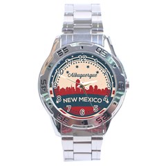 Retro  Albuquerque New Mexico Skyline Stainless Steel Analogue Watch by Bigfootshirtshop