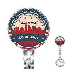 New Orleans Retro Skyline Stainless Steel Nurses Watch by Bigfootshirtshop