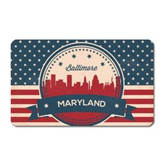 Retro Baltimore Maryland Skyline Magnet (rectangular) by Bigfootshirtshop