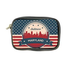 Retro Baltimore Maryland Skyline Coin Purse by Bigfootshirtshop