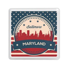 Retro Baltimore Maryland Skyline Memory Card Reader (square)  by Bigfootshirtshop