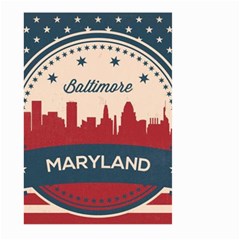 Retro Baltimore Maryland Skyline Large Garden Flag (two Sides)