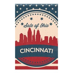 Retro Cincinnati Ohio Skyline Shower Curtain 48  X 72  (small)  by Bigfootshirtshop